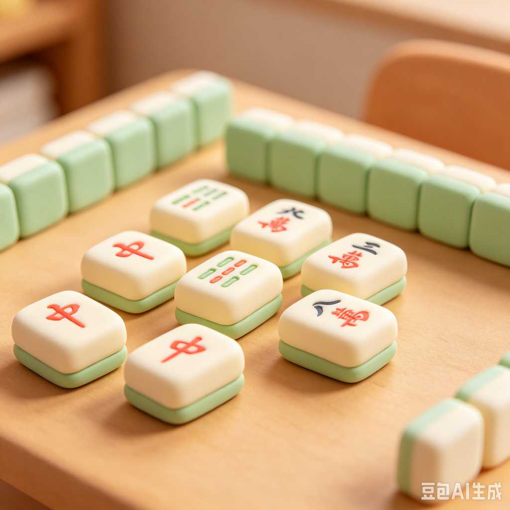 bamboo wood mahjong set
